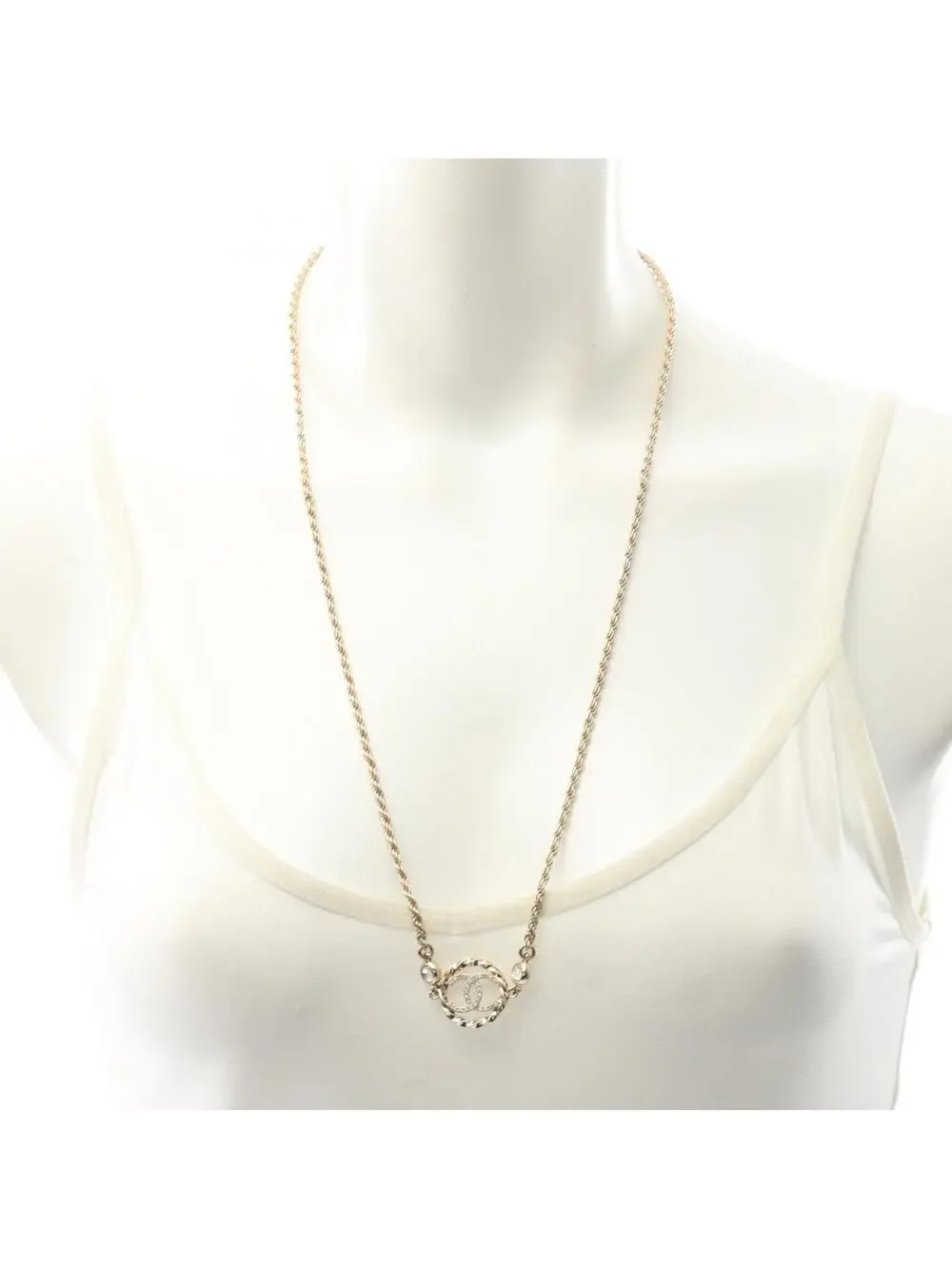 Chanel Cc Logo Pendant Necklace Metal #234118C17B